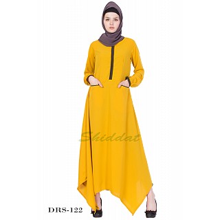 Asymmetrical Dress - Mustard Yellow